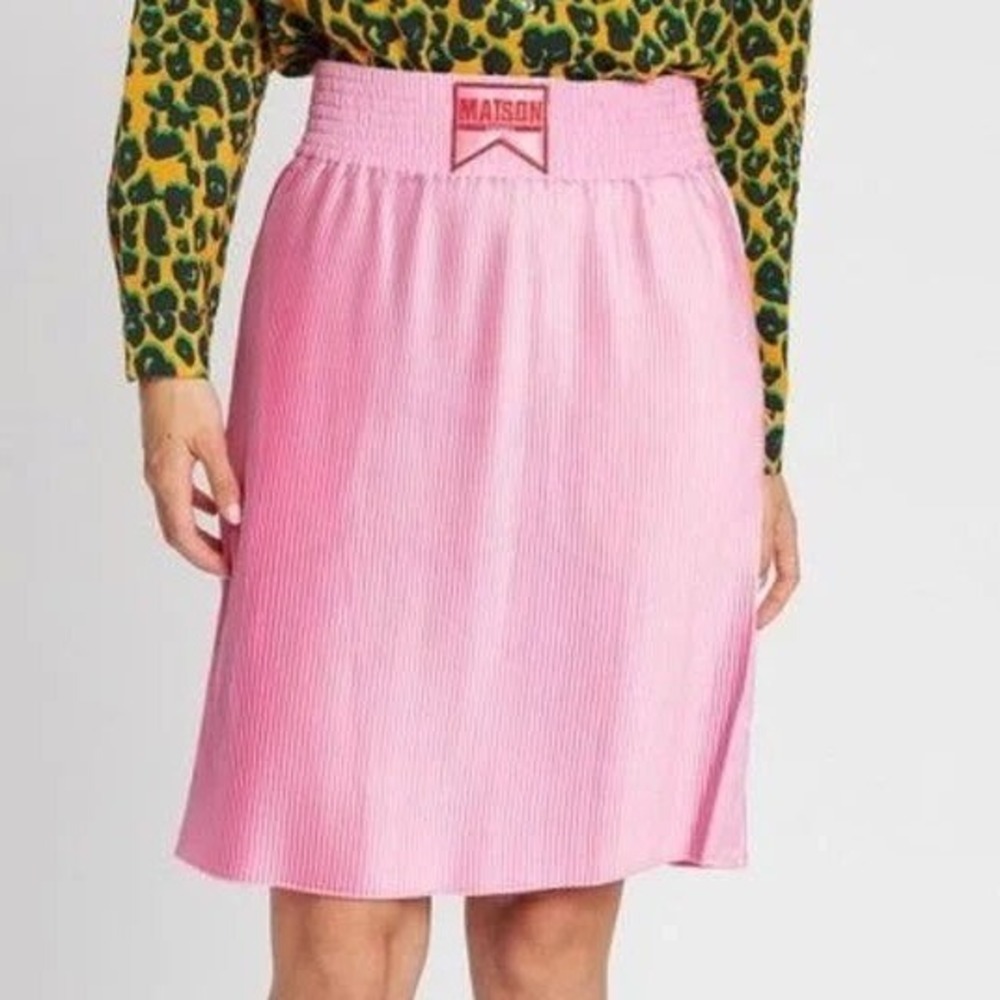 Maison Scotch‎ Pink Satin Pleated Boxing Style Elastic Waist Skirt XS Barbiecore